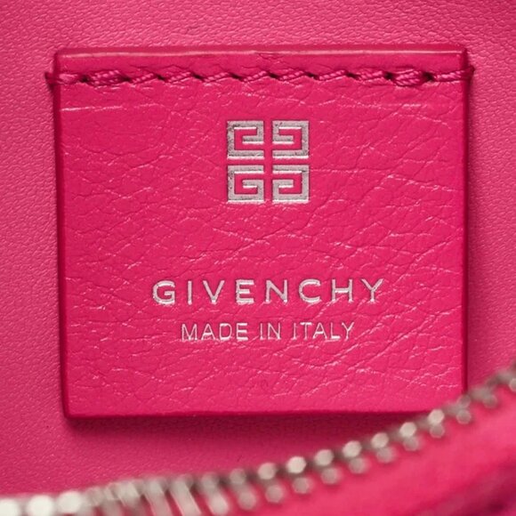 Givenchy Hot Pink Smooth Leather Mini Moon Cut Out Shoulder Bag - Picture 6 of 12